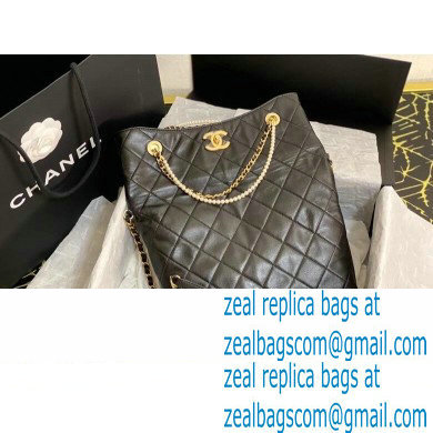 Chanel Calfskin and Crystal Pearls Shopping Bag AS2213 Black 2020