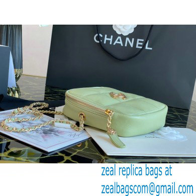 Chanel Grained Calfskin Small Diamond Bag AS2201 Green 2020 - Click Image to Close