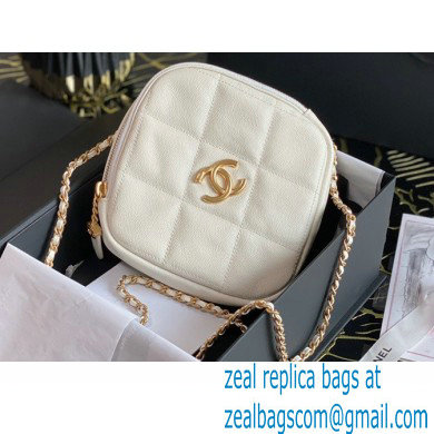 Chanel Grained Calfskin Small Diamond Bag AS2201 White 2020 - Click Image to Close