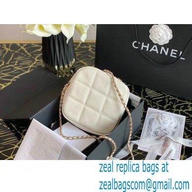 Chanel Grained Calfskin Small Diamond Bag AS2201 White 2020