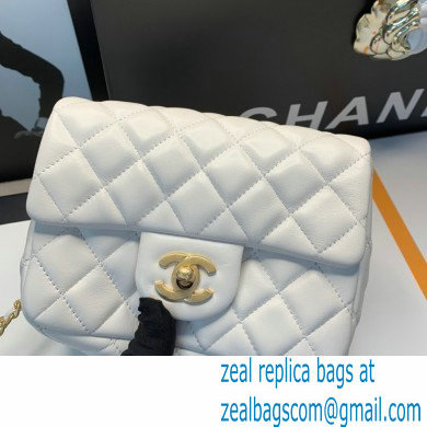 Chanel Lambskin Bag Romance Square Mini Flap Bag with ruffled Strap AS2203 White 2020