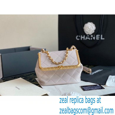 Chanel Lambskin Large Kiss-Lock Bag AS1886 Pale Pink 2020