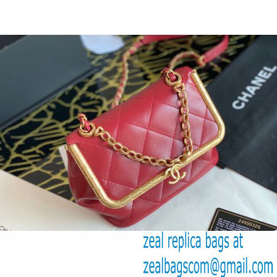 Chanel Lambskin Large Kiss-Lock Bag AS1886 Red 2020