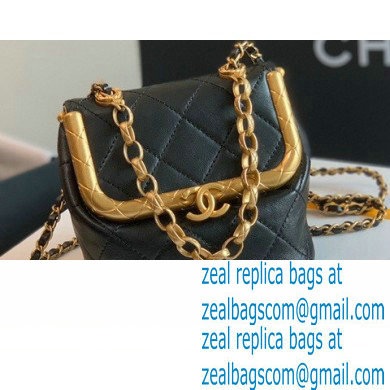 Chanel Lambskin Small Kiss-Lock Bag AS1885 Black 2020