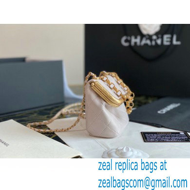 Chanel Lambskin Small Kiss-Lock Bag AS1885 Pale Pink 2020