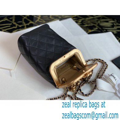 Chanel Lambskin Vertical Kiss-Lock Bag Black 2020
