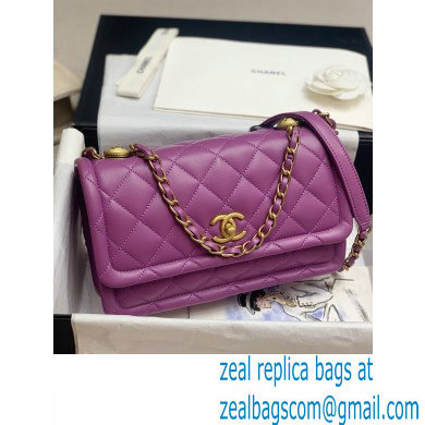 Chanel Lambskin Vintage Large Flap Bag Purple 2020