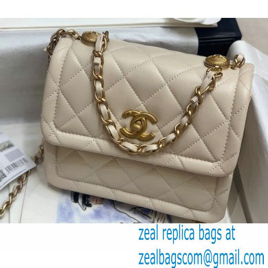 Chanel Lambskin Vintage Small Flap Bag Off White 2020
