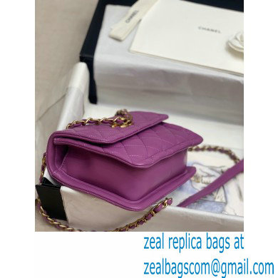 Chanel Lambskin Vintage Small Flap Bag Purple 2020
