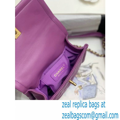 Chanel Lambskin Vintage Small Flap Bag Purple 2020