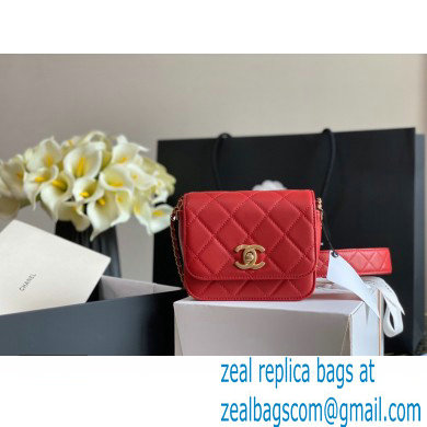 Chanel Multiple Chains Mini Flap Bag AS2051 Red 2020