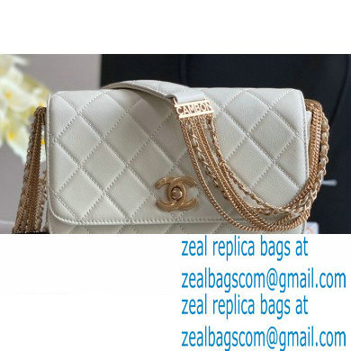 Chanel Multiple Chains Small Flap Bag AS2052 White 2020