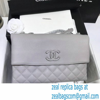 Chanel Multiple Interlayer Fold Over Flap Bag Gray