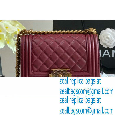 Chanel Onyx Boy Small Flap Bag Burgundy 2020