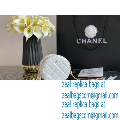 Chanel Pearl CC Logo Round Clutch with Chain Bag White 2020