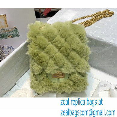 Chanel Shearling Lambskin Reissue Mini 2.55 Bag AS1961 Green 2020