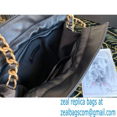 Chanel Shiny Lambskin Small Drawstring Bucket Shopping Bag AS2169 Black 2020