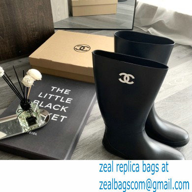 Chanel black rain boots 2020
