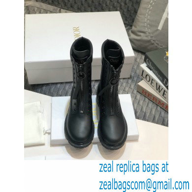 Dior Calfskin Ankle Boots with Front Zip Black 2020