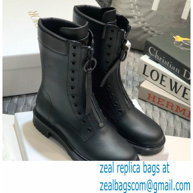Dior Calfskin Ankle Boots with Front Zip Black 2020