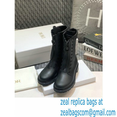 Dior Calfskin Ankle Boots with Front Zip Black 2020 - Click Image to Close