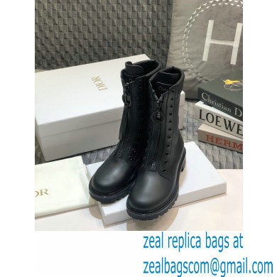 Dior Calfskin Ankle Boots with Front Zip Black 2020