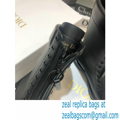 Dior Calfskin Ankle Boots with Front Zip Black 2020