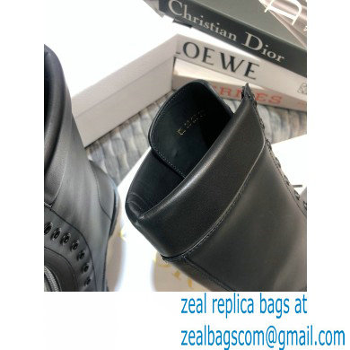 Dior Calfskin Ankle Boots with Front Zip Black 2020