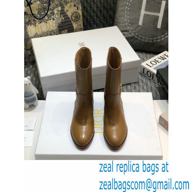 Dior Calfskin Empreinte Ankle Boots Brown 2020