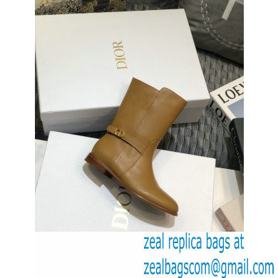 Dior Calfskin Empreinte Ankle Boots Brown 2020 - Click Image to Close
