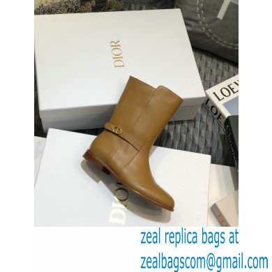 Dior Calfskin Empreinte Ankle Boots Brown 2020