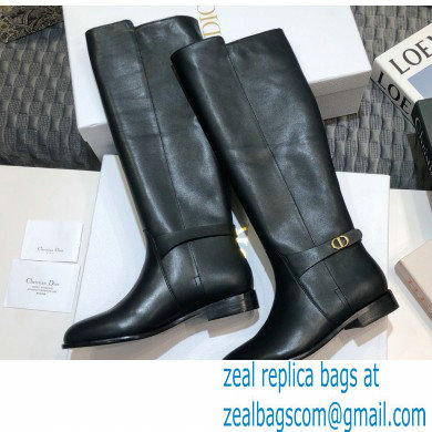 Dior Calfskin Empreinte High Boots Black 2020