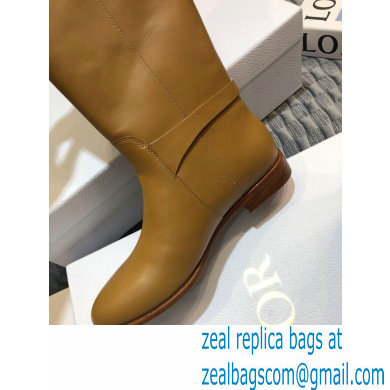 Dior Calfskin Empreinte High Boots Brown 2020