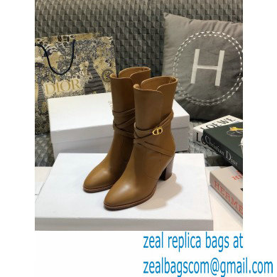 Dior Heel 7cm Calfskin Empreinte Ankle Boots Brown 2020 - Click Image to Close