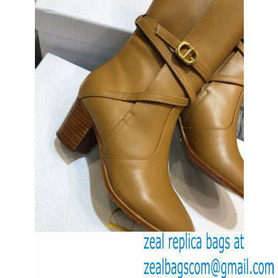 Dior Heel 7cm Calfskin Empreinte Ankle Boots Brown 2020