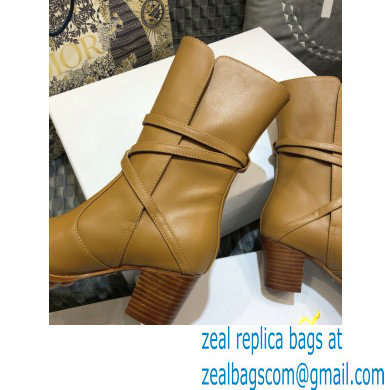 Dior Heel 7cm Calfskin Empreinte Ankle Boots Brown 2020 - Click Image to Close