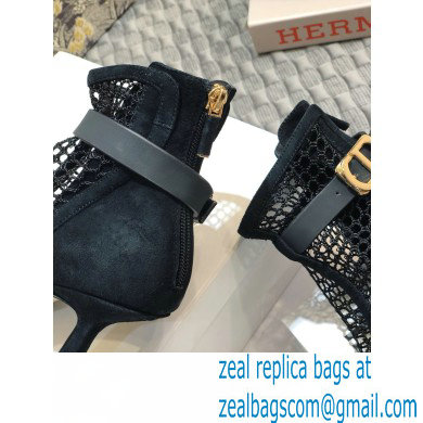 Dior Heel 8cm Suede Calfskin Mesh Dior-I Ankle Boots Black 2020 - Click Image to Close