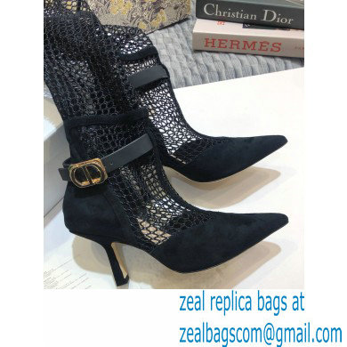 Dior Heel 8cm Suede Calfskin Mesh Dior-I High Boots Black 2020 - Click Image to Close