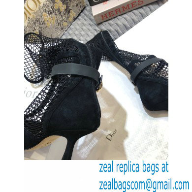 Dior Heel 8cm Suede Calfskin Mesh Dior-I High Boots Black 2020