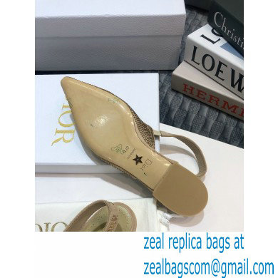 Dior J'Adior All Over Rhinestone Slingback Ballet Flats Gold 2020 - Click Image to Close