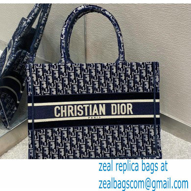 Dior Small Book Tote Bag in Oblique Embroidered Velvet Blue 2020 - Click Image to Close