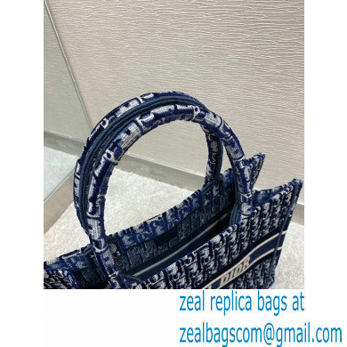 Dior Small Book Tote Bag in Oblique Embroidered Velvet Blue 2020 - Click Image to Close