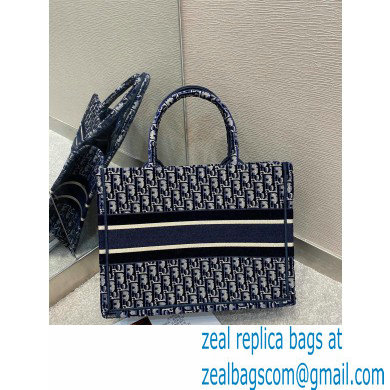 Dior Small Book Tote Bag in Oblique Embroidered Velvet Blue 2020 - Click Image to Close