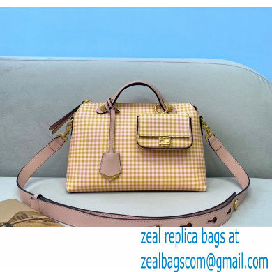 Fendi Check-print By The Way Medium Boston Bag Beige 2020