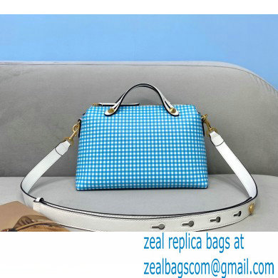 Fendi Check-print By The Way Medium Boston Bag Blue 2020 - Click Image to Close