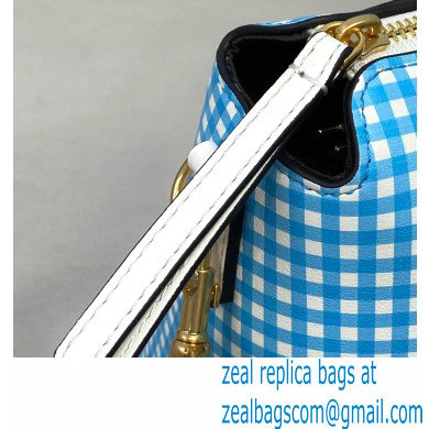 Fendi Check-print By The Way Medium Boston Bag Blue 2020