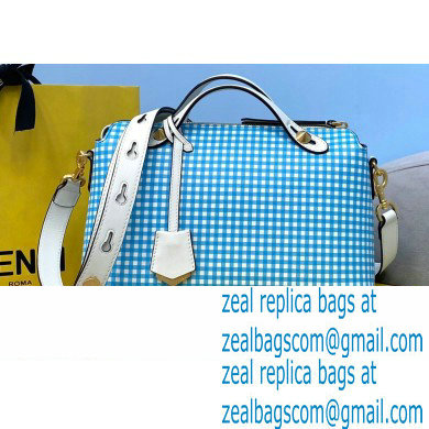 Fendi Check-print By The Way Mini Boston Bag Blue 2020 - Click Image to Close