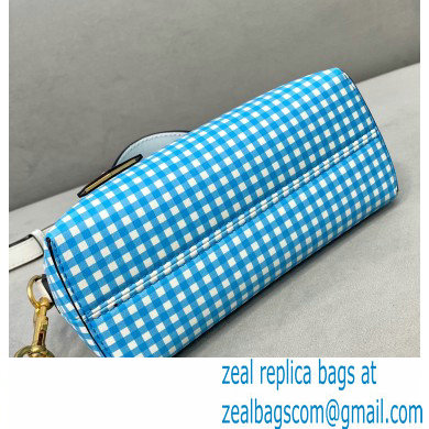 Fendi Check-print By The Way Mini Boston Bag Blue 2020 - Click Image to Close