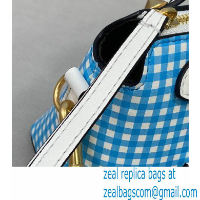Fendi Check-print By The Way Mini Boston Bag Blue 2020