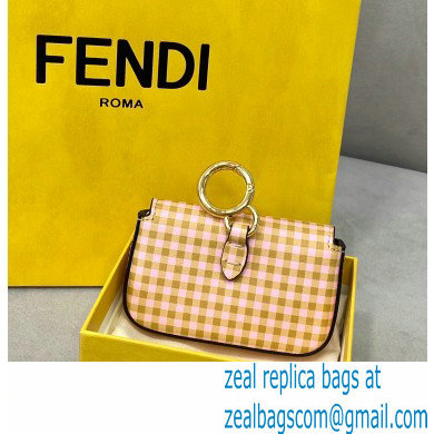 Fendi Check-print Leather Nano Baguette Bag Charm Beige 2020 - Click Image to Close